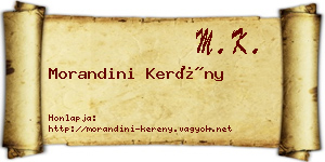 Morandini Kerény névjegykártya
